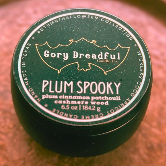 Plum Spooky Wickless Candle: Plum Cinnamon Patchouli Leaf Cashmere Woods Scent - Picture 4 of 8